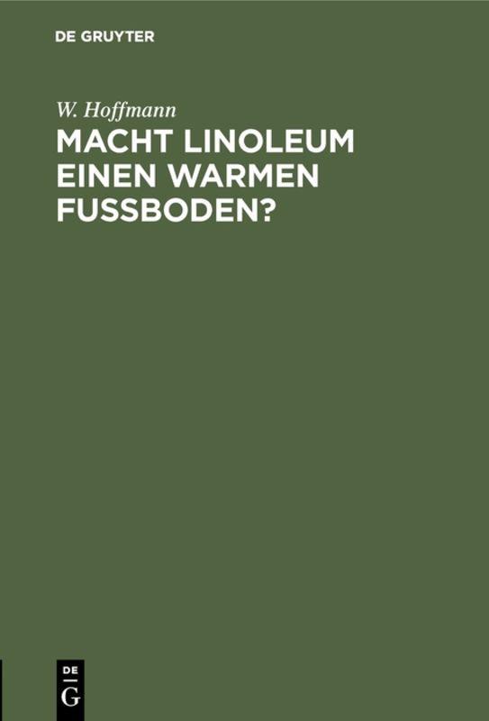 Cover-Bild Macht Linoleum einen warmen Fußboden?