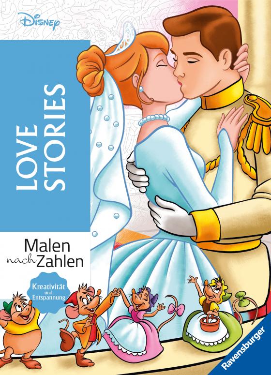 Cover-Bild Malen nach Zahlen Disney: Love Stories - Malbuch für Erwachsene