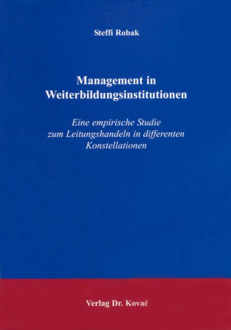 Cover-Bild Management in Weiterbildungsinstitutionen