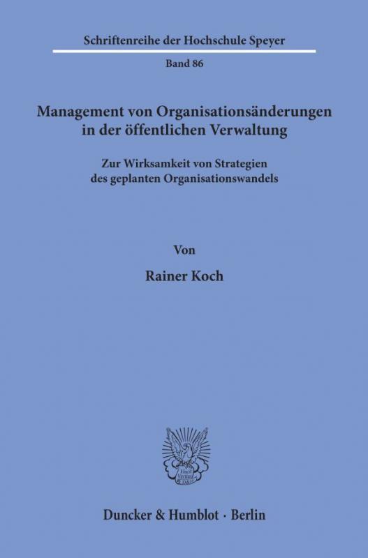 Cover-Bild Management von Organisationsänderungen in der öffentlichen Verwaltung.