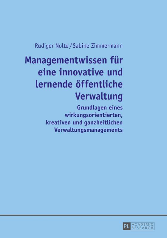 Cover-Bild Managementwissen für eine innovative und lernende öffentliche Verwaltung