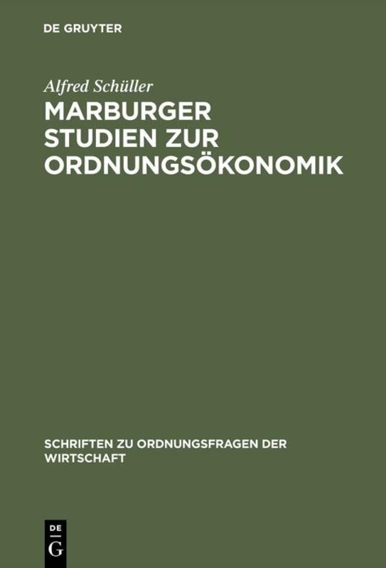 Cover-Bild Marburger Studien zur Ordnungsökonomik