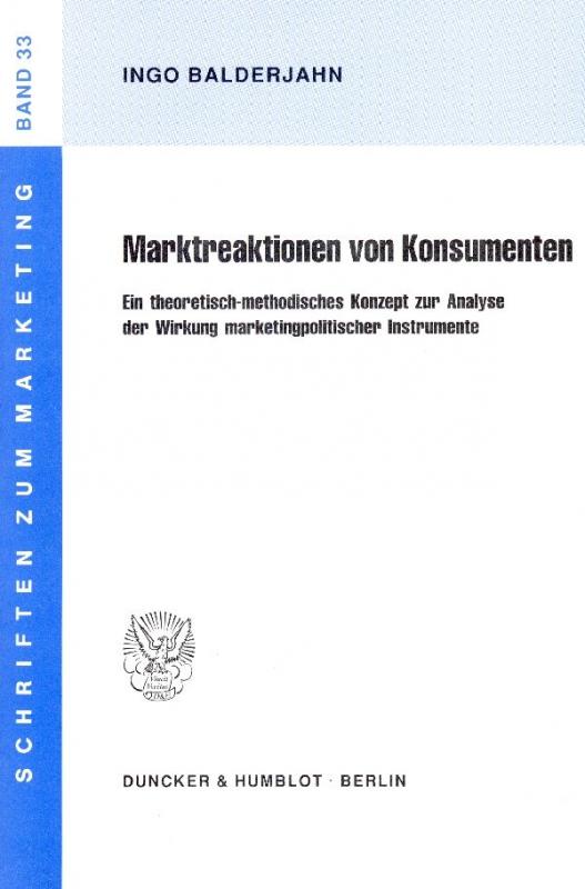 Cover-Bild Marktreaktionen von Konsumenten.