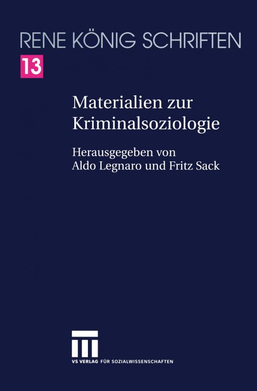 Cover-Bild Materialien zur Kriminalsoziologie