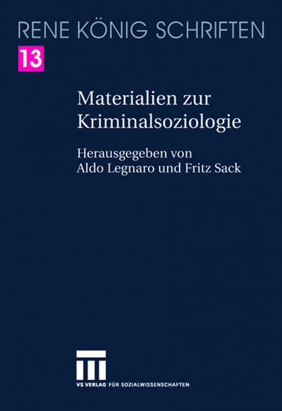 Cover-Bild Materialien zur Kriminalsoziologie