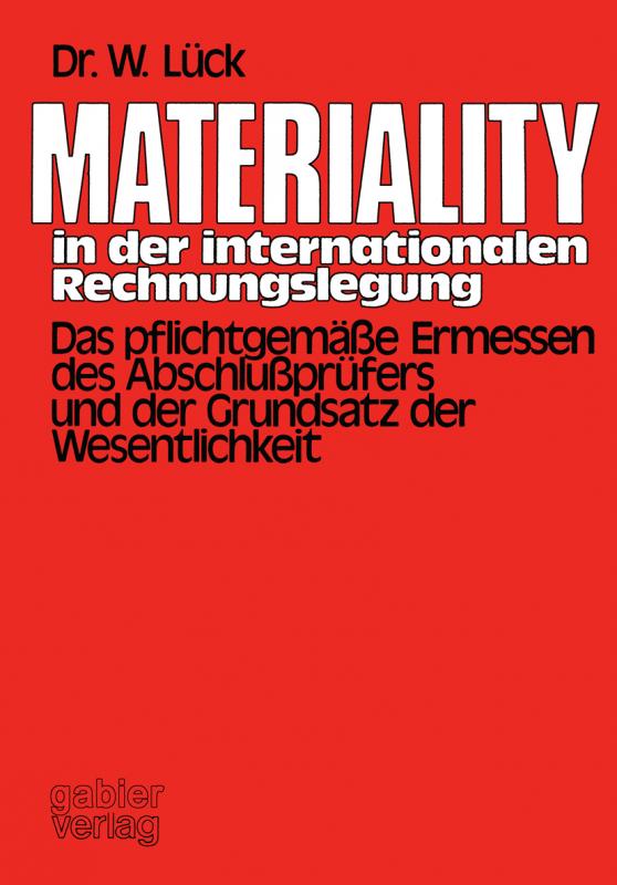 Cover-Bild Materiality in der internationalen Rechnungslegung
