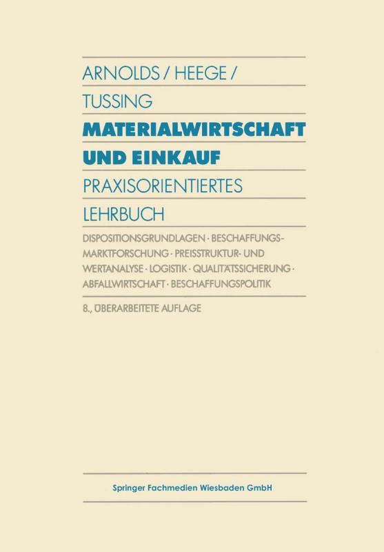 Cover-Bild Materialwirtschaft und Einkauf