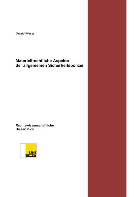 Cover-Bild Materiellrechtliche Aspekte der allgemeinen Sicherheitspolizei