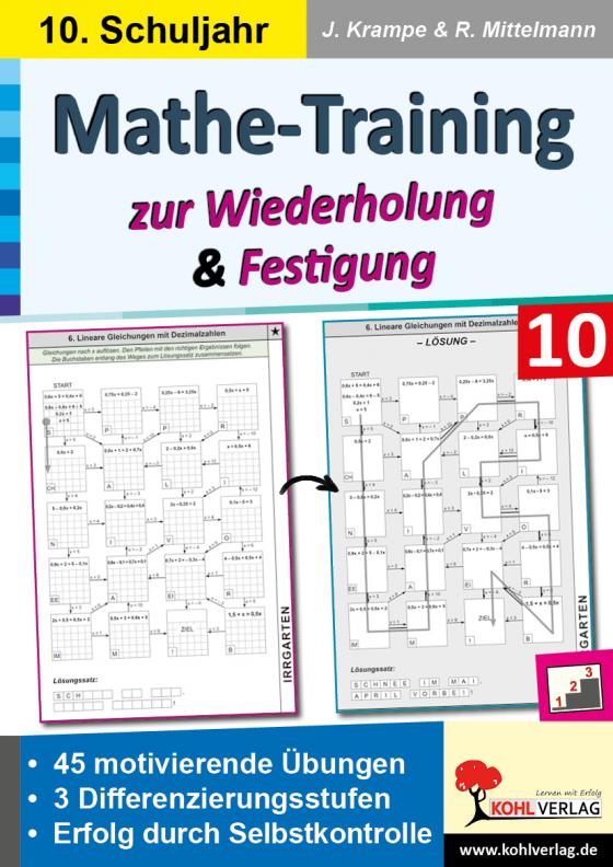 Cover-Bild Mathe-Training zur Wiederholung und Festigung / Klasse 10