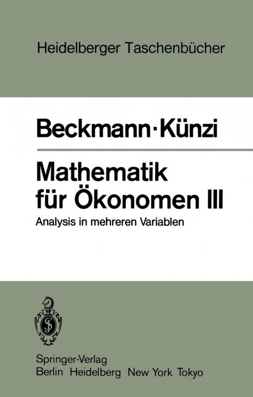 Cover-Bild Mathematik für Ökonomen III