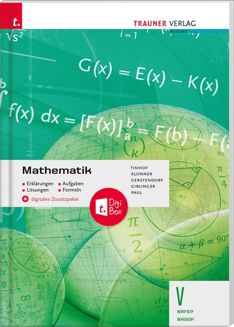 Cover-Bild Mathematik V BAFEP/BASOP - Erklärungen, Aufgaben, Lösungen, Formeln + digitales Zusatzpaket