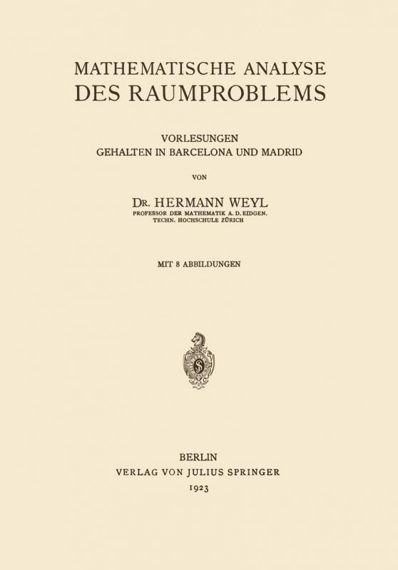Cover-Bild Mathematische Analyse des Raumproblems