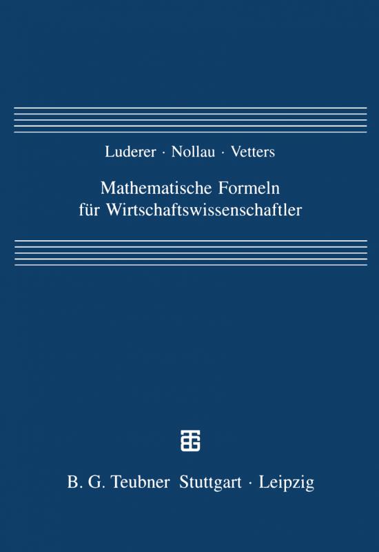 Cover-Bild Mathematische Formeln für Wirtschaftswissenschaftler