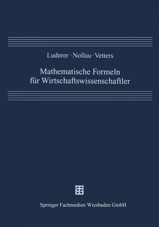 Cover-Bild Mathematische Formeln für Wirtschaftswissenschaftler