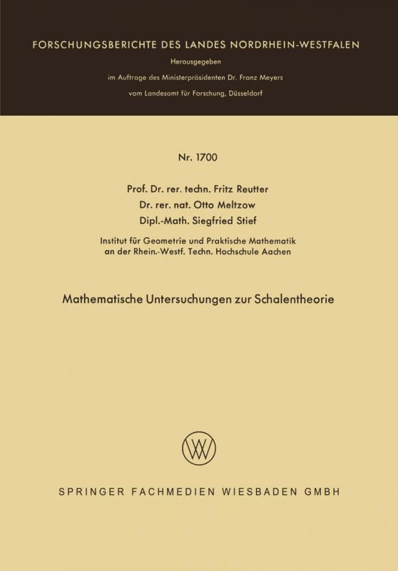 Cover-Bild Mathematische Untersuchungen zur Schalentheorie