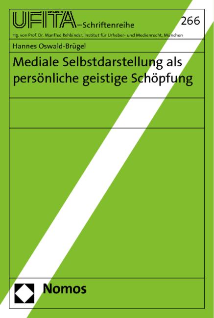 Cover-Bild Mediale Selbstdarstellung als persönliche geistige Schöpfung