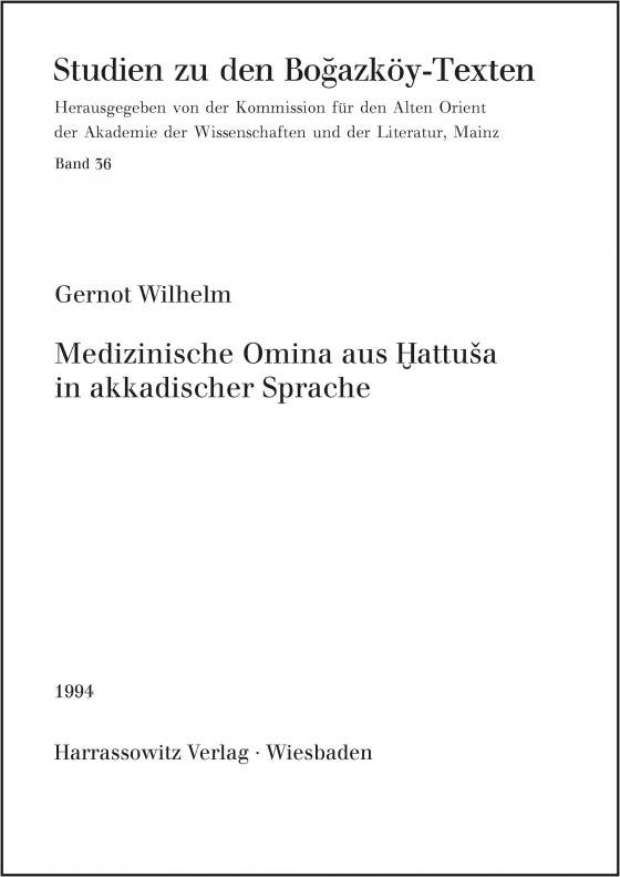 Cover-Bild Medizinische Omina aus Hattuša in akkadischer Sprache