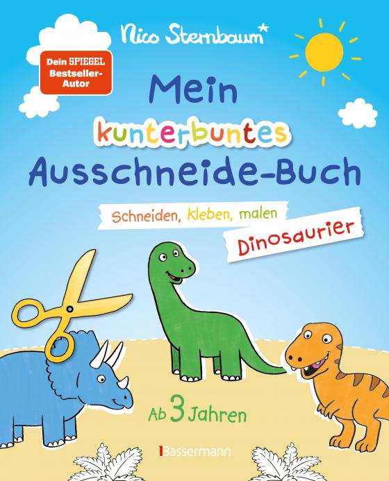 Cover-Bild Mein kunterbuntes Ausschneidebuch - Dinosaurier. Schneiden, kleben, malen für Kinder ab 3 Jahren. Mit Scherenführerschein