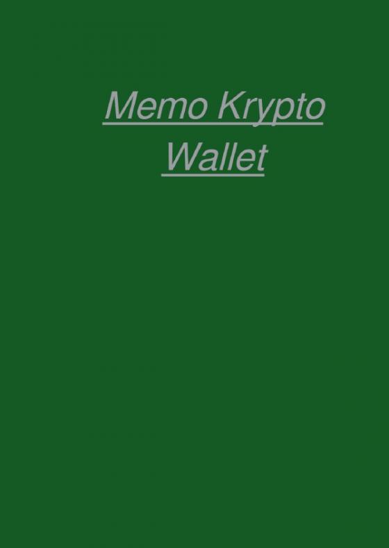 Cover-Bild Memo Krypto Wallet