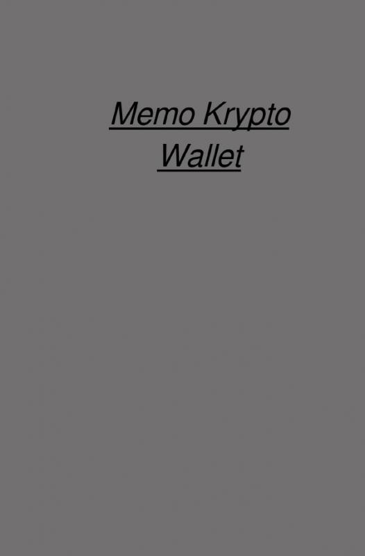 Cover-Bild Memo Krypto Wallet