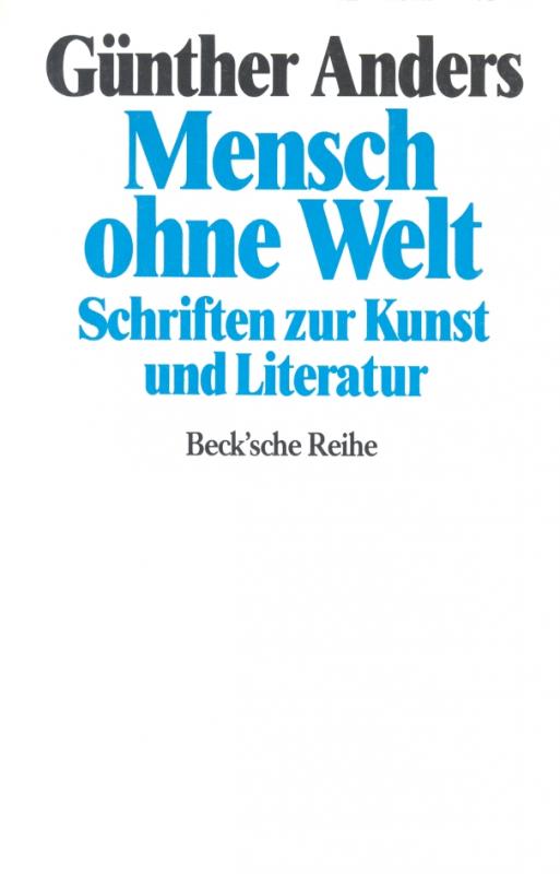 Cover-Bild Mensch ohne Welt