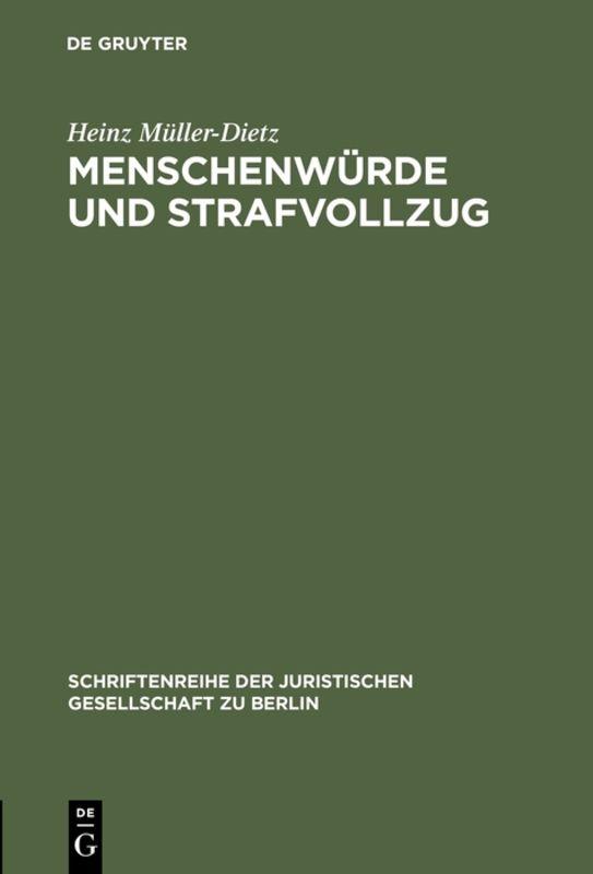 Cover-Bild Menschenwürde und Strafvollzug