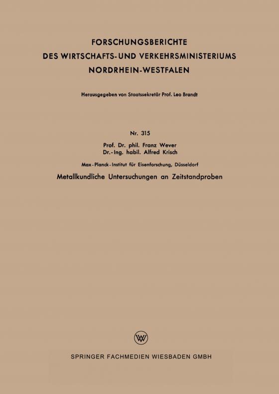 Cover-Bild Metallkundliche Untersuchungen an Zeitstandproben