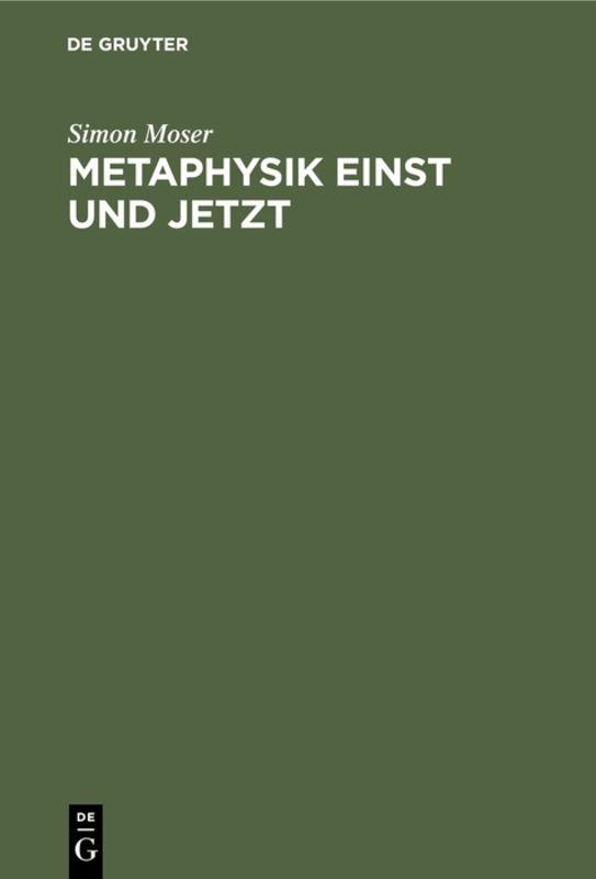 Cover-Bild Metaphysik einst und jetzt