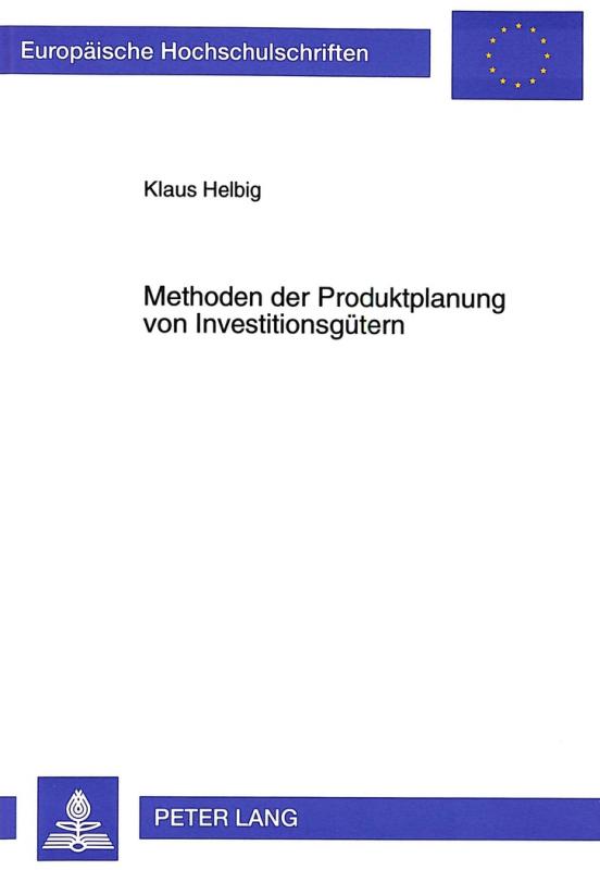 Cover-Bild Methoden der Produktplanung von Investitionsgütern