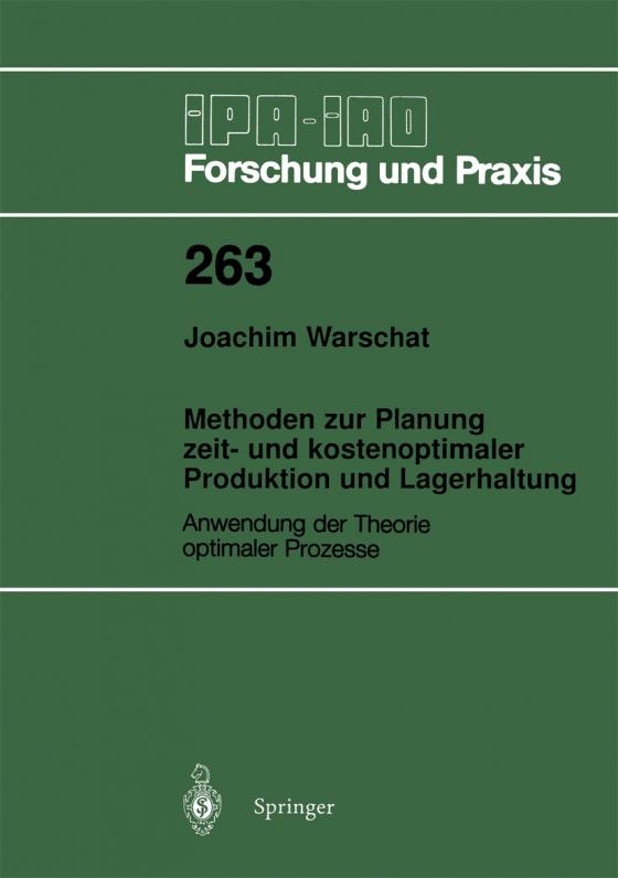 Cover-Bild Methoden zur Planung zeit- und kostenoptimaler Produktion und Lagerhaltung