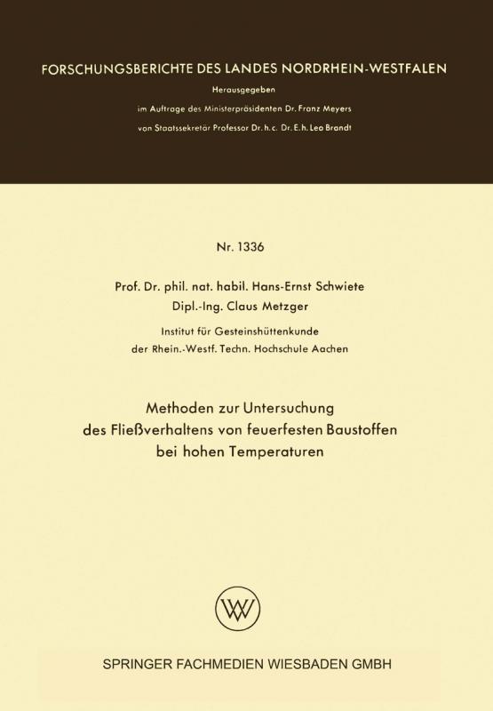 Cover-Bild Methoden zur Untersuchung des Fließverhaltens von feuerfesten Baustoffen bei hohen Temperaturen