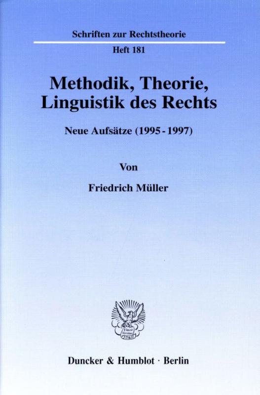 Cover-Bild Methodik, Theorie, Linguistik des Rechts.
