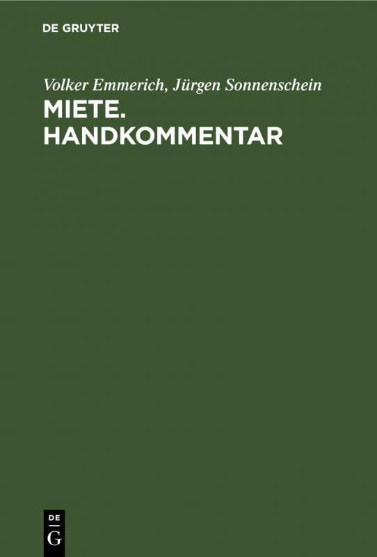 Cover-Bild Miete. Handkommentar