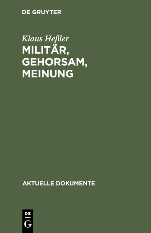 Cover-Bild Militär, Gehorsam, Meinung