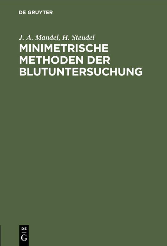 Cover-Bild Minimetrische Methoden der Blutuntersuchung