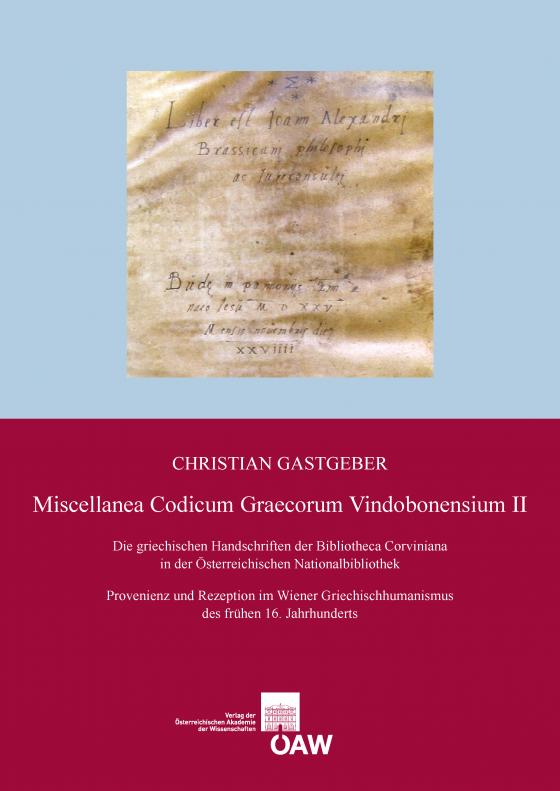 Cover-Bild Miscellanea Codicum Graecorum Vindobonensium II