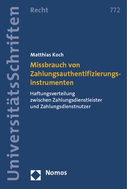 Cover-Bild Missbrauch von Zahlungsauthentifizierungsinstrumenten