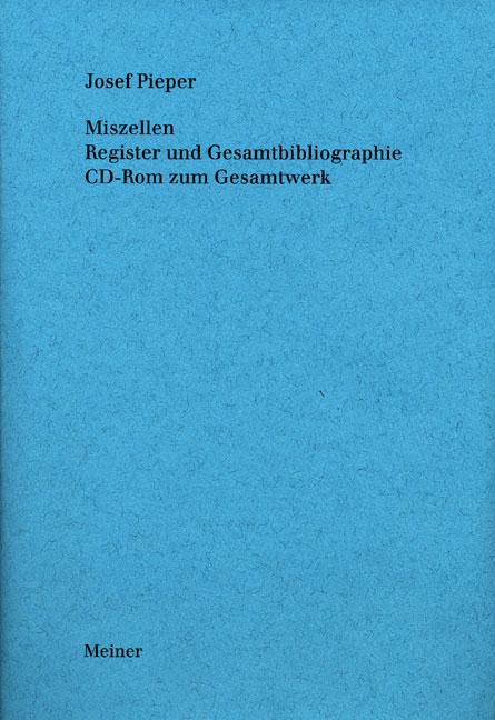 Cover-Bild Miszellen. Register und Gesamtbibliographie. CD-ROM zum Gesamtwerk