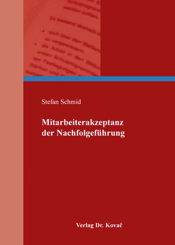 Cover-Bild Mitarbeiterakzeptanz der Nachfolgeführung