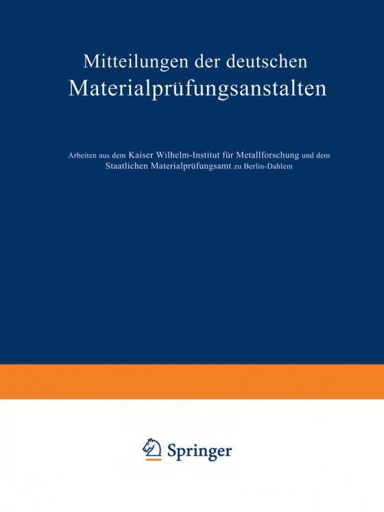 Cover-Bild Mitteilungen der deutschen Materialprüfungsanstalten