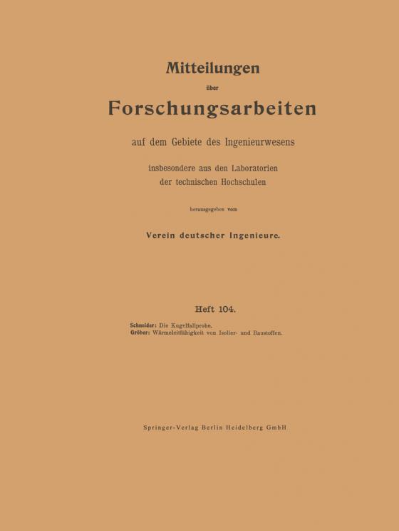 Cover-Bild Mitteilungen über Forschungsarbeiten auf dem Gebiete des Ingenieurwesens insbesondere aus den Laboratorien der technischen Hochschulen