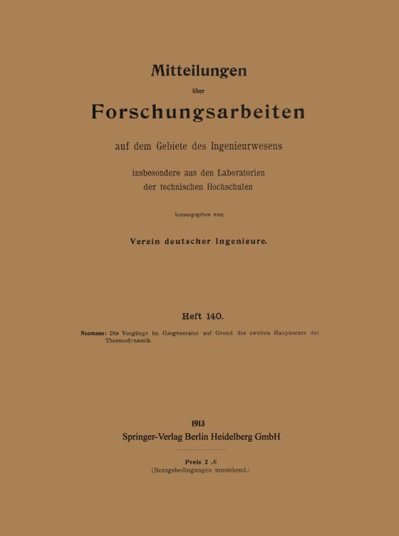 Cover-Bild Mitteilungen über Forschungsarbeiten auf dem Gebiete des Ingenieurwesens