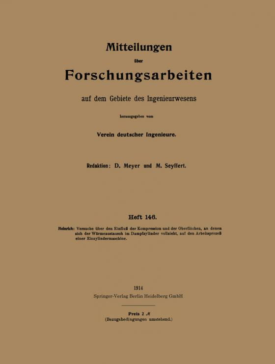 Cover-Bild Mitteilungen über Forschungsarbeiten auf dem Gebiete des Ingenieurwesens