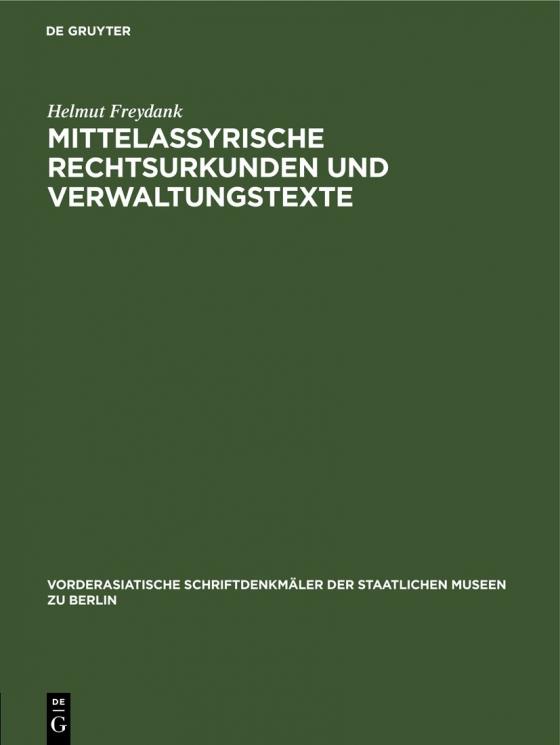 Cover-Bild Mittelassyrische Rechtsurkunden und Verwaltungstexte