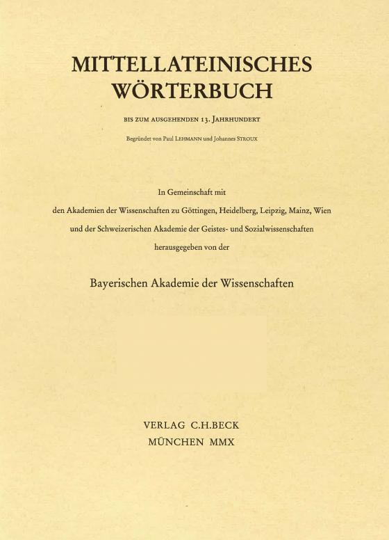 Cover-Bild Mittellateinisches Wörterbuch 30. Lieferung (dissertatio - dominium)