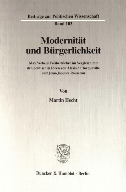 Cover-Bild Modernität und Bürgerlichkeit.