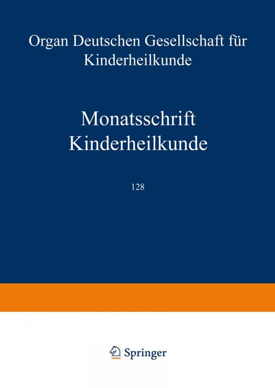 Cover-Bild Monatsschrift Kinderheilkunde