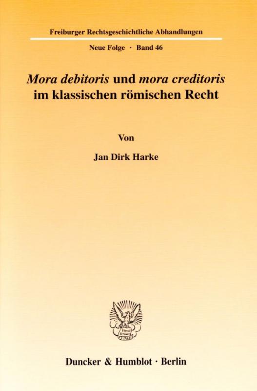 Cover-Bild "Mora debitoris" und "mora creditoris" im klassischen römischen Recht.