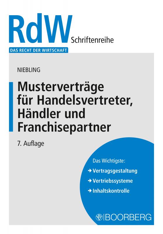 Cover-Bild Musterverträge für Handelsvertreter, Händler und Franchisepartner