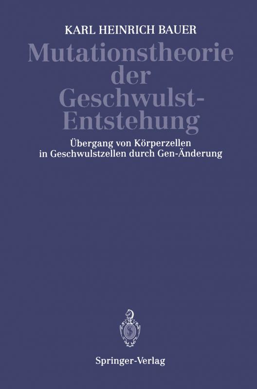 Cover-Bild Mutationstheorie der Geschwulst-Entstehung